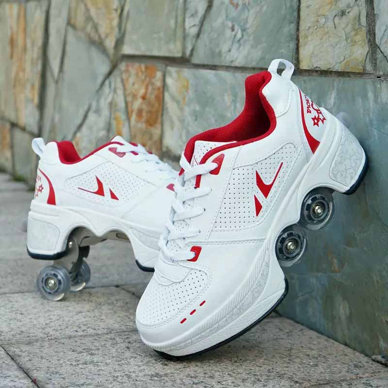 Chaussures à roulettes à Double rangée et à Double roue