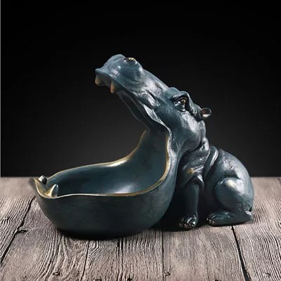 Statue d’hippopotame en résine