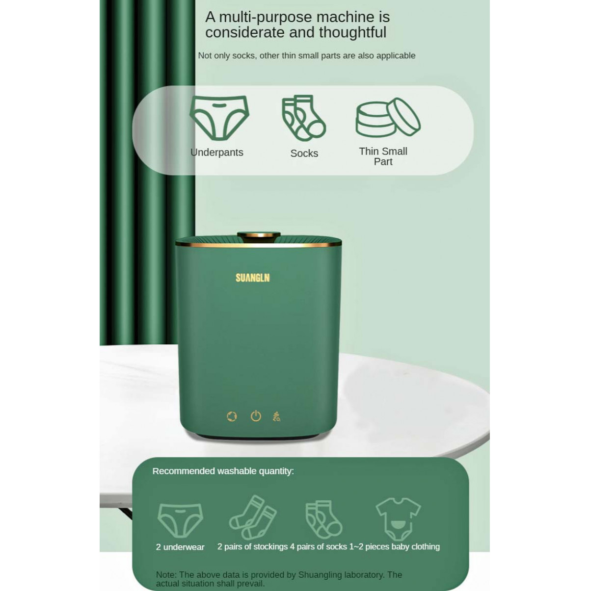 An ultra-fast portable washing machine for home and travel
