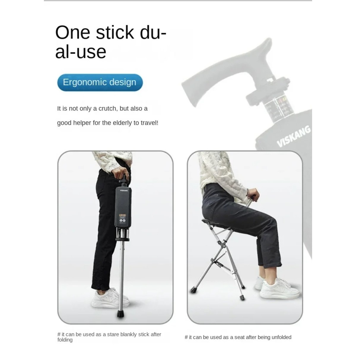Foldable Crutch Chair Multi-functional