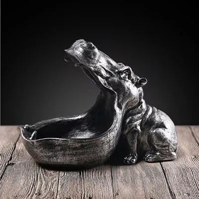 Statue d’hippopotame en résine