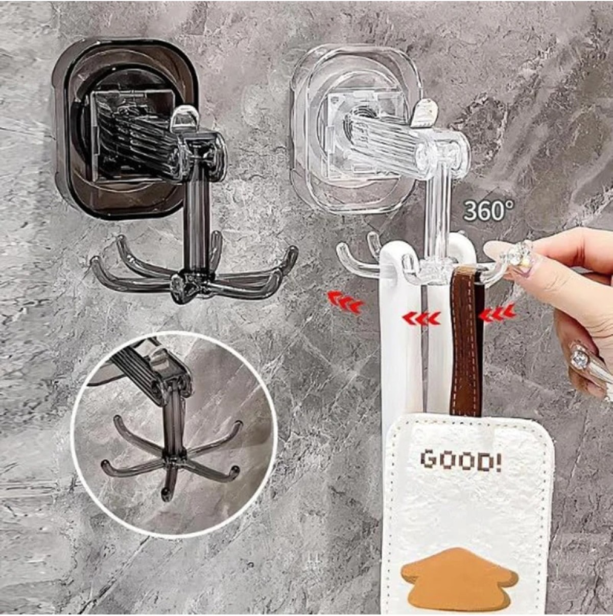 Rotating Six-claw Suction Cup Hook