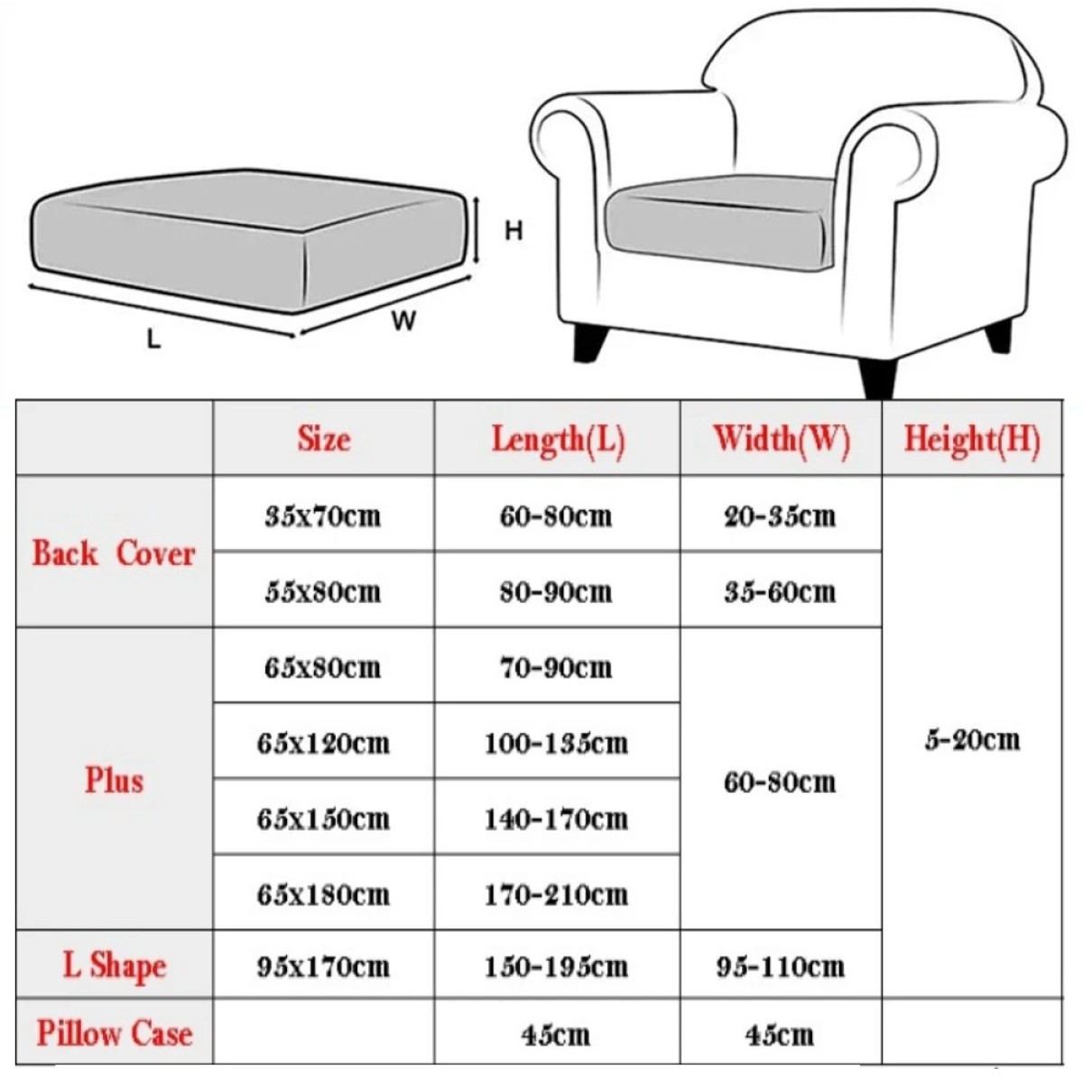 Androf Elastic Sofa Cushion Cover