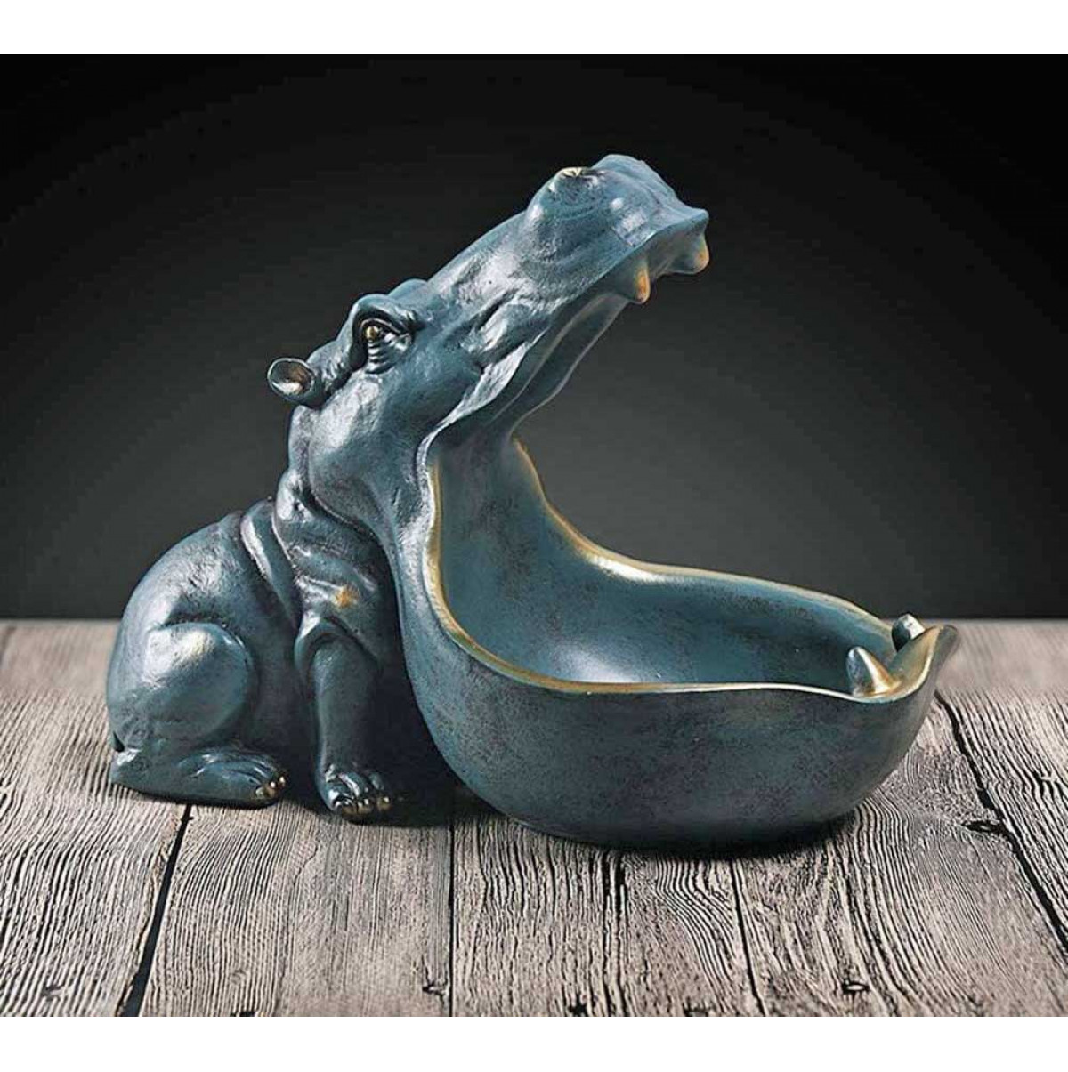 Statue d’hippopotame en résine