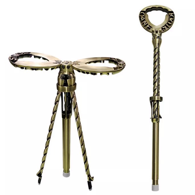Canne et tabouret de camping