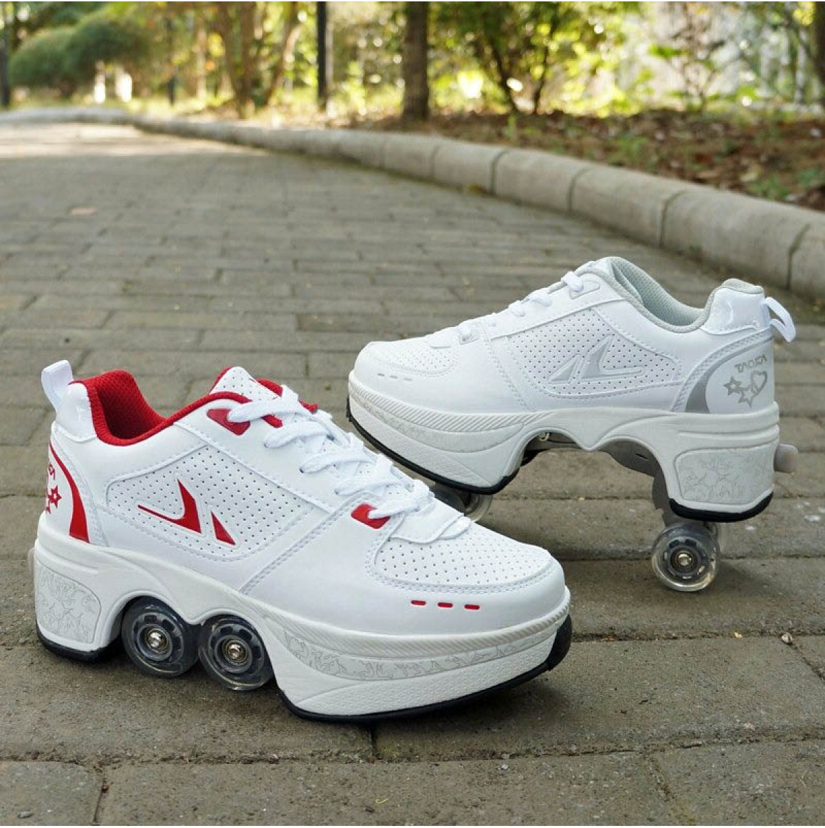 Chaussures à roulettes à Double rangée et à Double roue