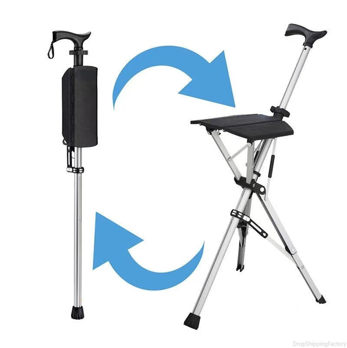 Portable Folding Cane Chair